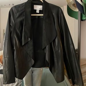 Bar III (3) Faux-Leather Flyaway Jacket - Medium